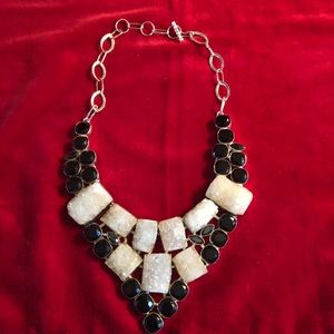 Black and White Statement Bib Necklace